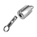 Master Series Ice Warden Self-Bondage Time Lock components with hollow stainless steel cylinder and removable core.