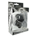 Master Series Annex Erection Enhancer Cock Ring Black in packaging for enhanced support and fit.