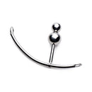Master Series DuoSphere Anal Plug and Bondage Hook on a white background, featuring double beads and stainless steel design.