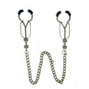 Master Series Bauhaus Precision Nipple Vice Clamps with adjustable metal clamps and connecting chain.