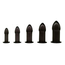 Master Series 5 Piece Anal Trainer Set Black with five graduated tapered plugs for anal play.