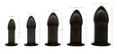 Master Series 5 Piece Anal Trainer Set Black showing five tapered plugs in graduated sizes for anal play.