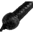 Strict Leather 4 Foot Braided Whip Black with fine plaiting and Turks head knot handle for impact play.