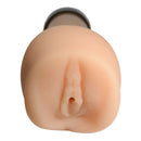 LoveBotz Pandoras Pussy Sex Machine Masturbator Attachment close-up showing realistic sleeve design.