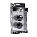 Master Series Jaded Glass Ben Wa Balls Green in stylish packaging for Kegel exercise and intimate play.