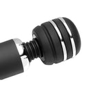 Close-up view of the Zeus Arcana Electro Vibe Wand Black showing the sleek design and metallic accents.
