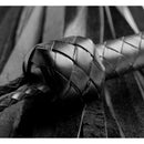 Strict Leather Premium Soft Leather Flogger with braided handle and soft falls for impact play.