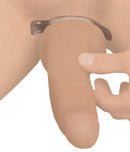 Size Matters Endurance Penis Ring Set Clear demonstrating a clear stretch ring in use for enhanced stamina.