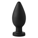 Master Series Colossus XXL Silicone Anal Suction Cup Plug in black silicone with tapered tip for anal play.