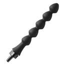 Master Series Canal 5 Bulb Silicone Enema Attachment Black with flexible shaft and textured surface for enhanced pleasure.
