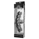 Master Series Canal 5 Bulb Silicone Enema Attachment Black in packaging, showcasing five bulb design for anal cleansing.
