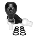 Master Series Nipple Amplifier Bulbs with O-Rings Black showcasing two bulbs and multiple O-rings.