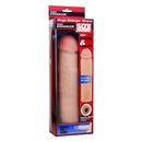Size Matters Mega Enlarger Sleeve Penis Enhancer Flesh in packaging for boosting size and confidence during intimacy.