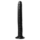 Master Series Tower of Pleasure 12.5 Inch Huge Dildo Black displayed upright against a white background.