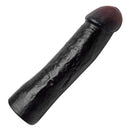 SexFlesh LeBrawn Extra Large Penis Extender Sleeve Black with realistic detailing for enhanced sexual experience.