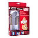 Size Matters Deluxe Penile Aide Penis Extender System packaging with contents including penile device and accessories.