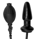 Master Series Expand Inflatable Anal Plug Black with hand pump for adjustable fullness and comfort.
