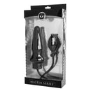 Master Series Expand XL Inflatable Anal Plug Black packaged for customizable fullness and pleasure.