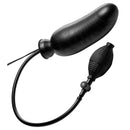 Master Series Ravage Vibrating Inflatable Dildo Black with hand pump for adjustable girth and variable speed.
