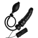 Master Series Ravage Vibrating Inflatable Dildo Black with hand pump and controller for customizable pleasure.