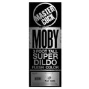 Master Cock Moby The World's Largest Dildo packaging showing size and color details, 3 foot tall, super dildo.
