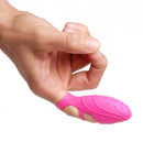 Bang Her Silicone G-Spot Finger Vibe Pink held in a hand, designed for precise pleasure and stimulation.