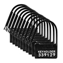 Keyholder 10 Pack Numbered Plastic Chastity Locks in black, showcasing unique identifiers and tamper-evident design.
