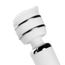 Close-up of the head of the Zeus White Knight 10 Mode Electro Vibe Wand with textured tip.