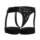 Strap U Bardot Garter Belt Style Strap On Harness Black, sleek design for comfort and versatility in play.