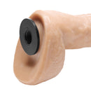 LoveBotz EZ Bend Dildo Attachment for Love Machine close-up showing realistic design and attachment base.