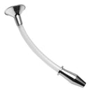 Stainless Steel Ass Funnel with Hollow Anal Plug featuring a curved rubber tube and a metal funnel for fluid play.