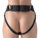 Back view of Strap U Avalon Jock Style Harness Black showcasing its design and adjustable features.