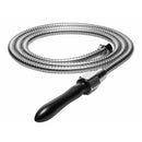 CleanStream Aqua Shot Shower Enema Cleansing System Black with smooth nozzle and flexible hose.
