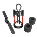 Size Matters Deluxe Edition Pro Penile Aide Extender Black kit including traction device and comfort accessories.