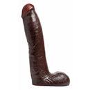 SexFlesh Chocolate Cock 8 Inch Realistic Dildo shown in profile, featuring realistic detailing and a rich chocolate brown finish.