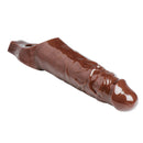 Size Matters Really Ample Penis Enhancer Sheath Brown product image showing the stretchy brown sleeve.
