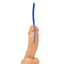 Master Series Invasion Silicone Urethral Sound Trainer Set shown with a flexible blue urethral sound inserted.