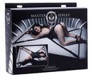 Master Series Interlace Bed Restraint Set packaging featuring a model demonstrating its versatile design.