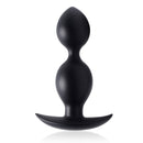 Master Series Orbs Steel Weighted Duotone Silicone Anal Plug showcasing its distinctive two-bulb profile for anal play.