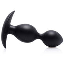 Master Series Orbs Steel Weighted Duotone Silicone Anal Plug in sleek black silicone design for enhanced anal play.