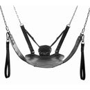 STRICT Extreme Sling Bondage Sex Swing Black featuring heavy leather and metal hardware for intense play.