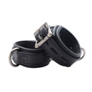 Strict Leather Luxury Locking Ankle Cuffs in premium black leather with metal hardware for elegant restraint play.