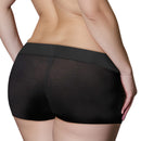 Strap U Mod Strap On Harness with Built In O Ring 2XL Black shown from the back, showcasing snug shorts in black.