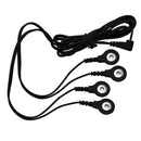 Zeus Voltaic For Him Stainless Steel Male E-stim Kit conductive attachments with four leads for electrosex stimulation.
