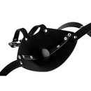 STRICT Mouth Harness with Ball Gag Black featuring a sculpted muzzle and removable ball gag in sleek black design.