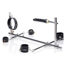 Master Series Imprisoned Metal Stockade with Dildo for full-body restraint and locked-down penetration.