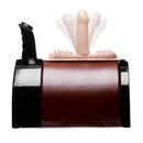 LoveBotz The Saddle Vibrating Sex Machine Black with a velvet dildo and padded seat for optimal pleasure.