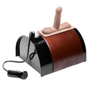 LoveBotz The Saddle Vibrating Sex Machine Black with textured dildo and padded seat for pleasurable use.