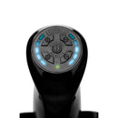 Control panel of LoveBotz The Saddle Vibrating Sex Machine Black with vibration settings and LED indicators.