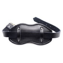 Strict Leather Padded Silicone Penis Mouth Gag Black displayed on a white background.